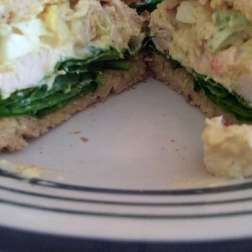 Lunch for a single mom: Chicken Salad sandwich wit