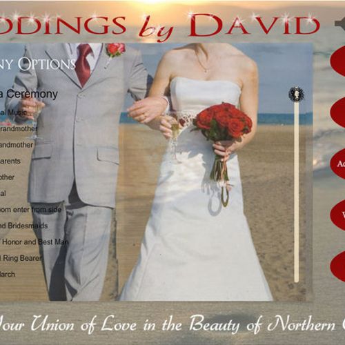 Weddings by David website