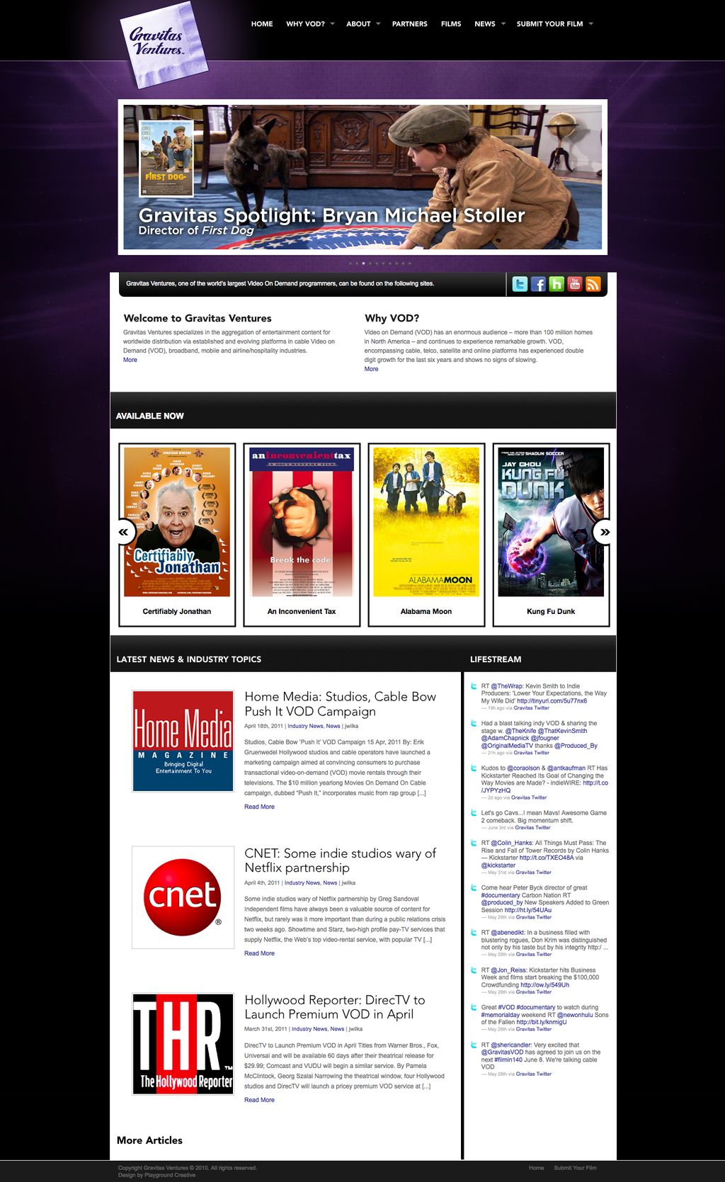 GravitasVentures.com (Coded design into Wordpress 
