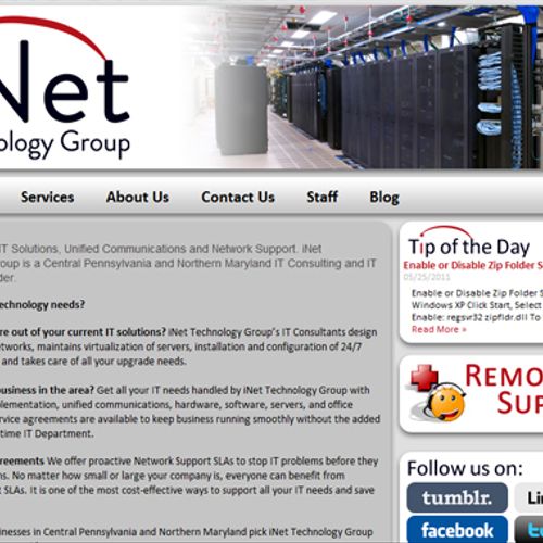 Website for iNet Technology Group built using Word
