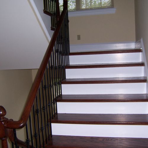 Custom oak stairs.