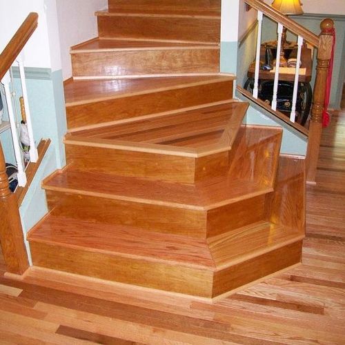 Custom oak stairs and landings.