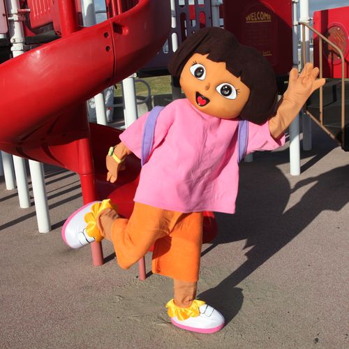 Dora birthday party character at a Bay Area park f