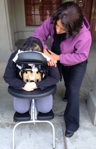 On site chair massage - Universal City. Dec 2013