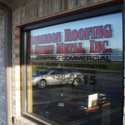 Store / Office Front Window - Robinson Roofing & S