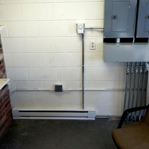 New Electric baseboard heat added at a gas station