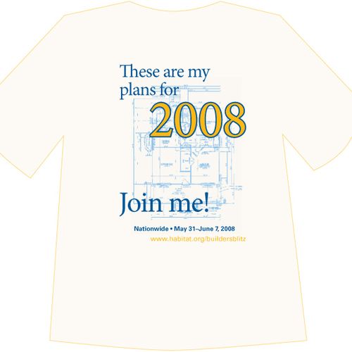 T-Shirt back design for Home Builders Blitz 2008. 