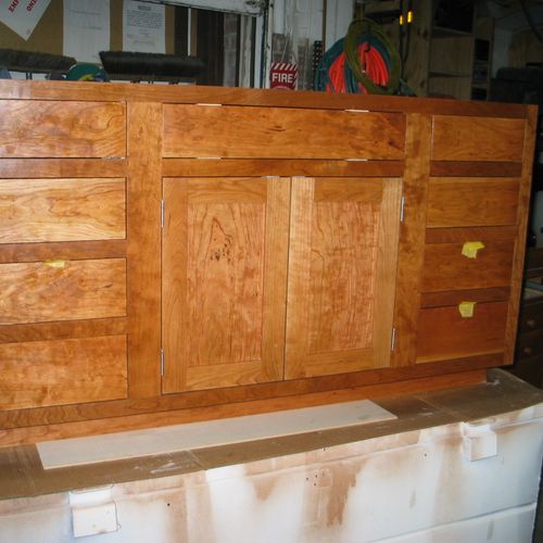 cherry wood cabinet, construction