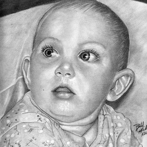 Pencil drawing of my daughter Faith