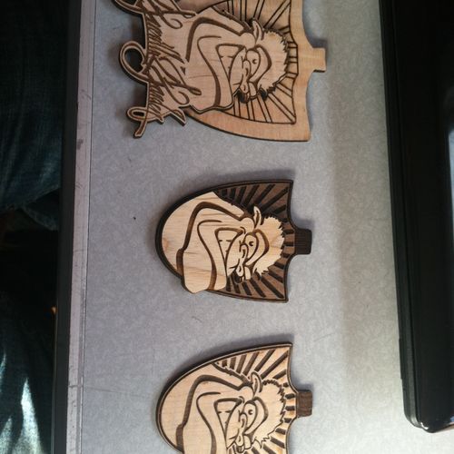 One-of-a-kind medallions. Wood in-lay Maple and Wa