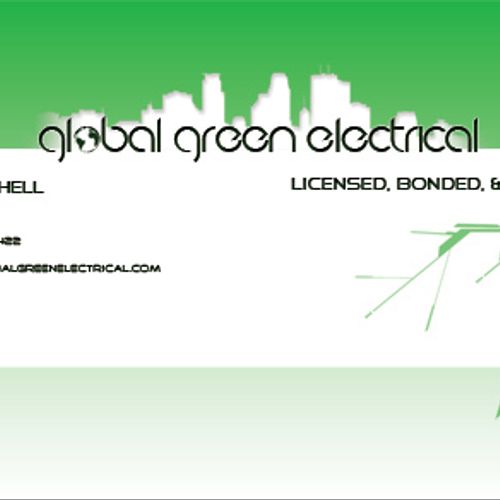 Business card mockup for electrician based out of 