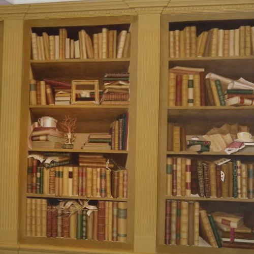 Bookcase, Oil on Canvas
