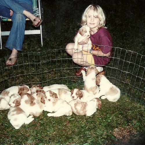 When I was a kid with my dog's 12 puppies.