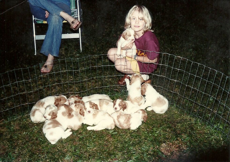 When I was a kid with my dog's 12 puppies.