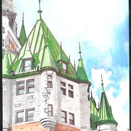 Chateau Frontenac -  original watercolor by Gary S