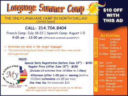 French or Spanish Summer Camp