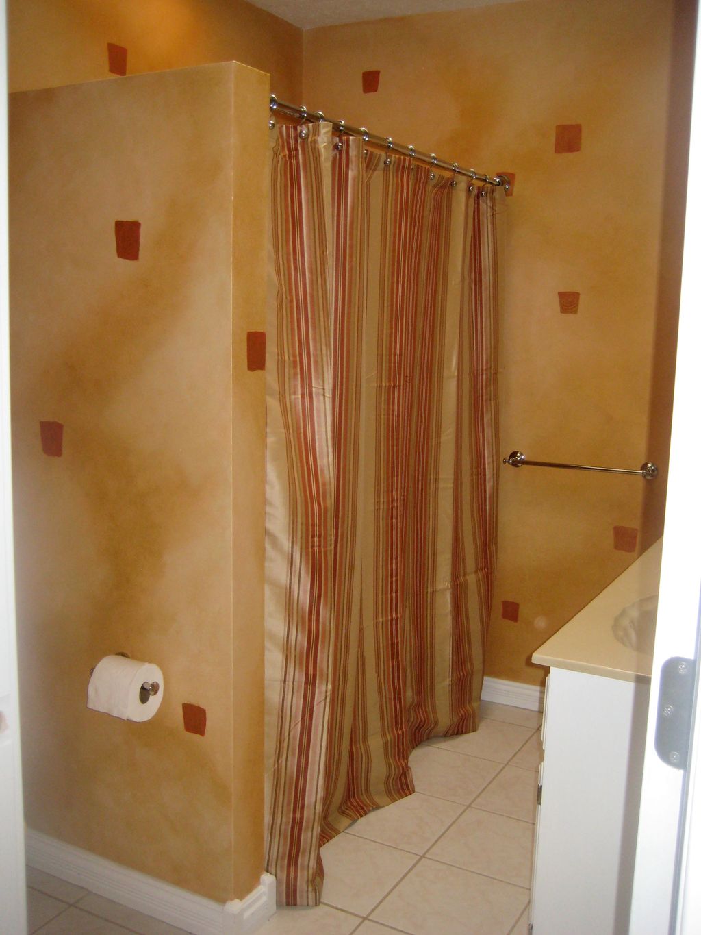 stippled paint and metallic glazes with contempora
