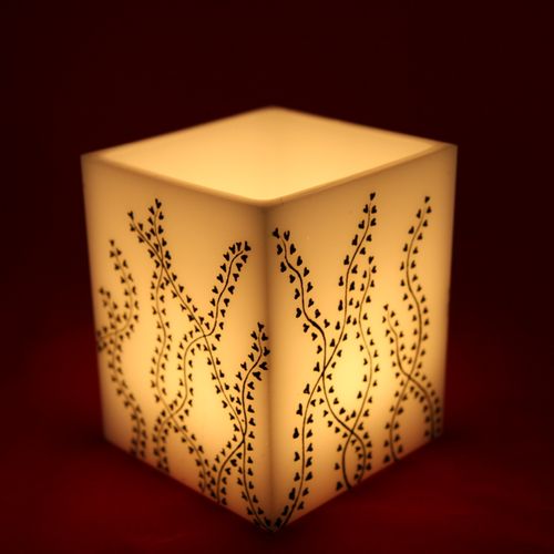 Henna painted candle Holder