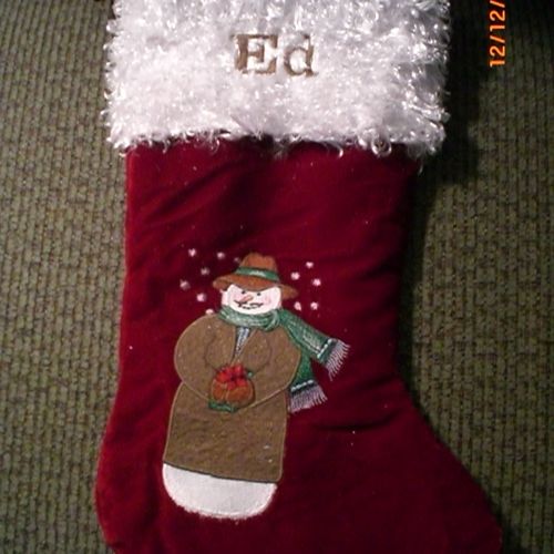 Here's a Christmas stocking that I made out of Vel