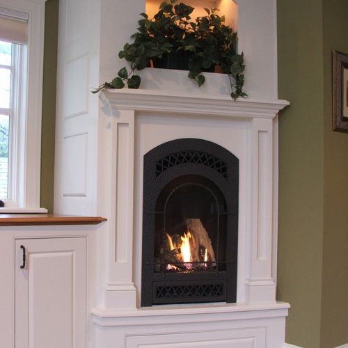Custom fireplace surrounds for gas or wood burning