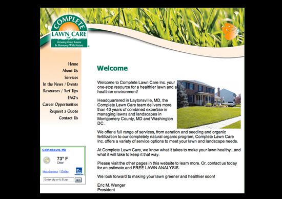 Complete Lawn Care website