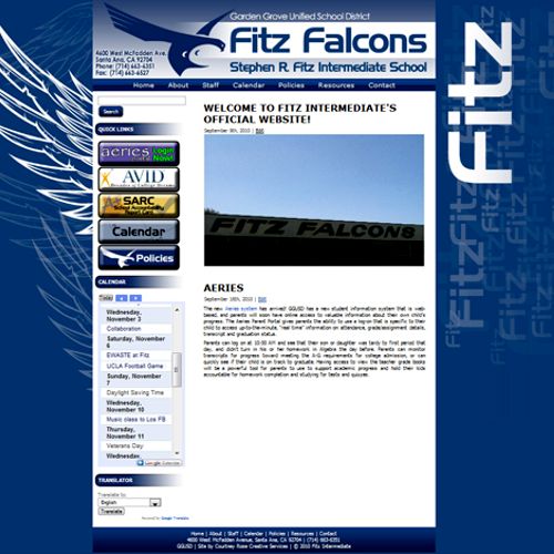WordPress managed website for Fitz Intermediate sc