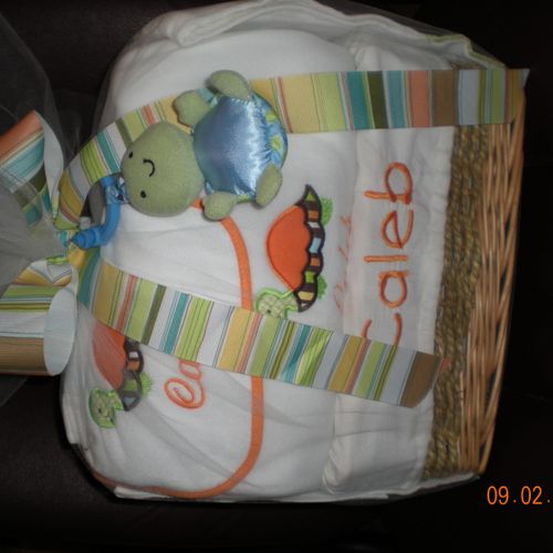 Basket - $125.00 filled with personalized items.