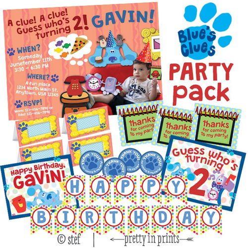Blue's Clues themed party pack printables.
