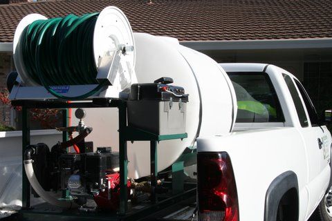 200 gallon tank and 300' hose
