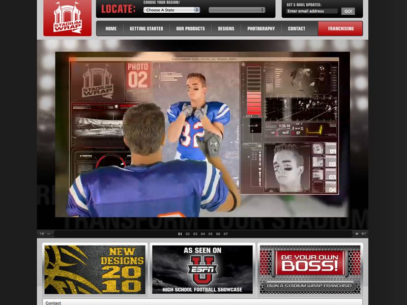Stadium Wrap - We created the site and a backend f