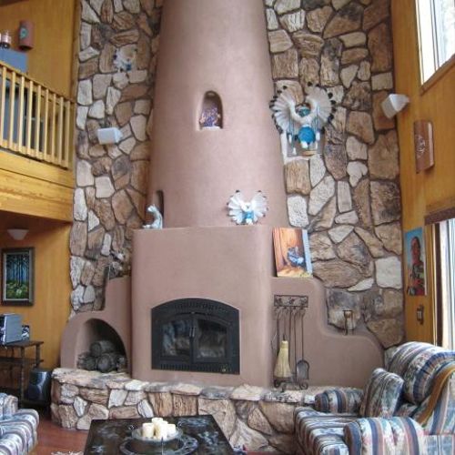 Custom fireplace enhances this greatroom