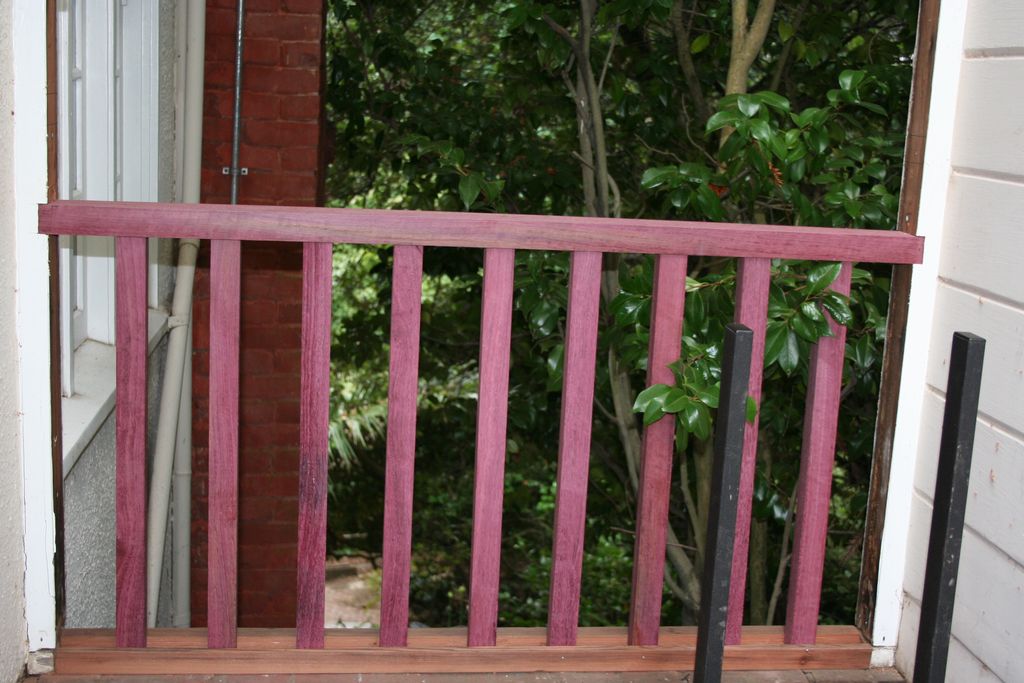 Handrail made out of 'PurpleHeart' lumber, all cam