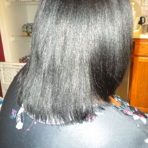 After, back view of relax, cut and color