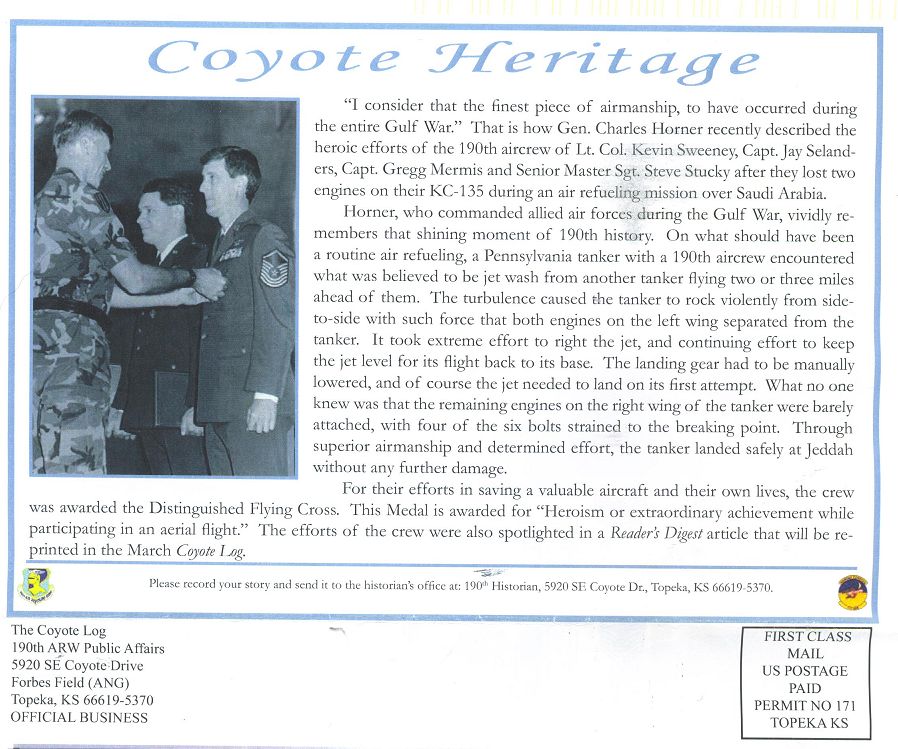 A real tribute from General Charles Horner, Air Co