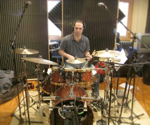 Tracking drums in one of our partner studios.