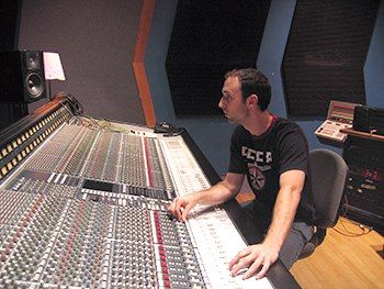 Mixing music at a local studio.