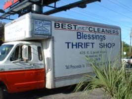 Best Dry Cleaners FL & Blessing Thrift Shop Truck.