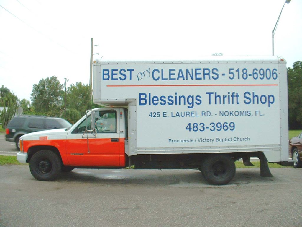 Best Dry Cleaners FL & Blessing Thrift Shop Truck.