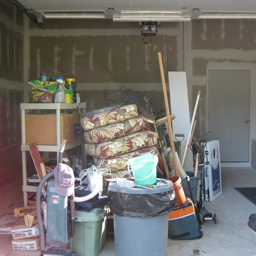 Garage before painting and organizing