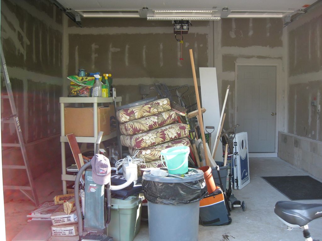 Garage before painting and organizing