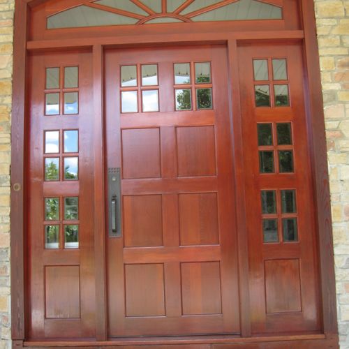 Front door after re-staining