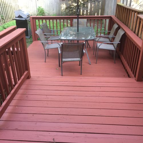 Deck stripped and re-stained