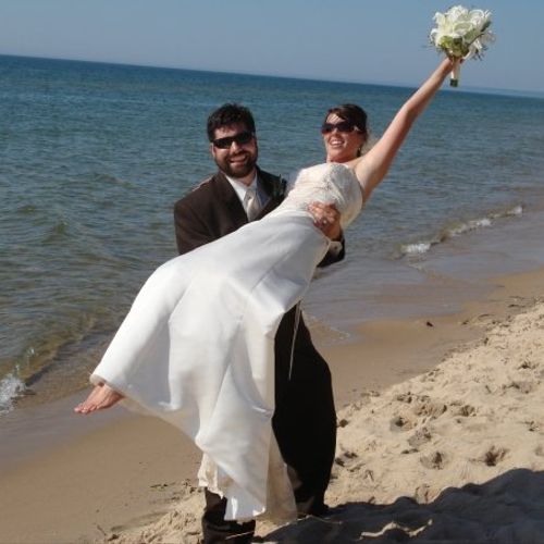 Beach wedding in Manistee, MI