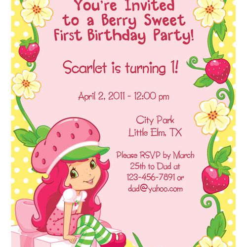 Strawberry Shortcake Invitation