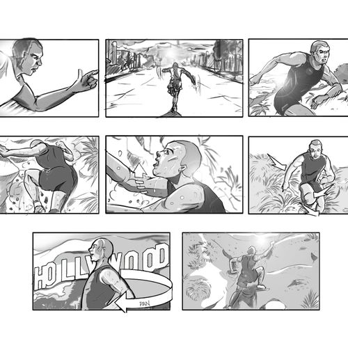 Storyboard for a commercial. Based on the script a