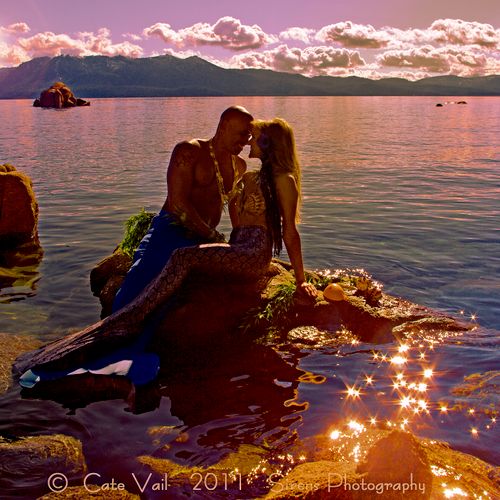 Mermaid couple at Zephyr Cove, 
South Lake Tahoe 
