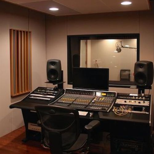 Studio B control room with an analog/digital SSL M