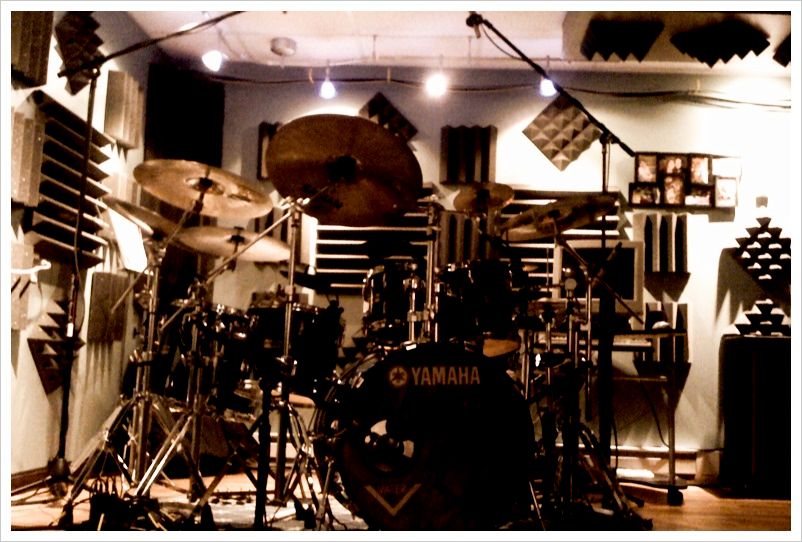 My drums set up in my studio.....