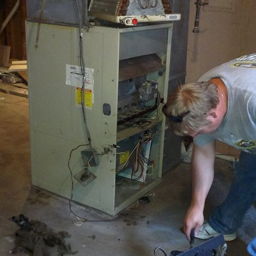 Removing the old furnace