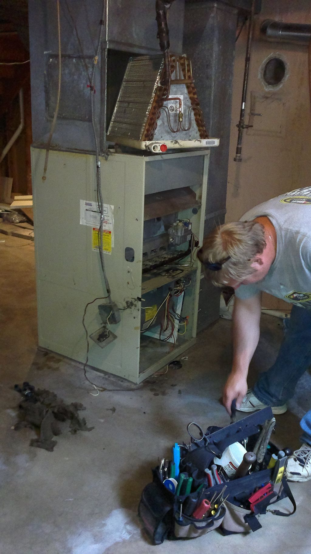 Removing the old furnace